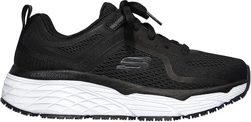 Miniatura 2 de Skechers Work Banham, para mujer, negroblanco, puntera suave, baja atlética