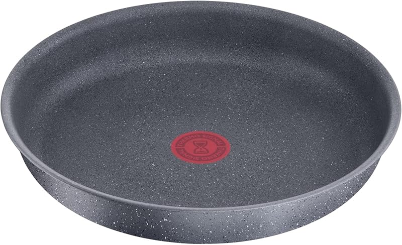 Lagostina Ingenio Mineralis Padella Ø 28 cm, Padella in Alluminio 100% Riciclato, per Gas, Forno e Induzione, con Indicatore di Cottura, Utilizzabile con Manico Removibile (non incluso)