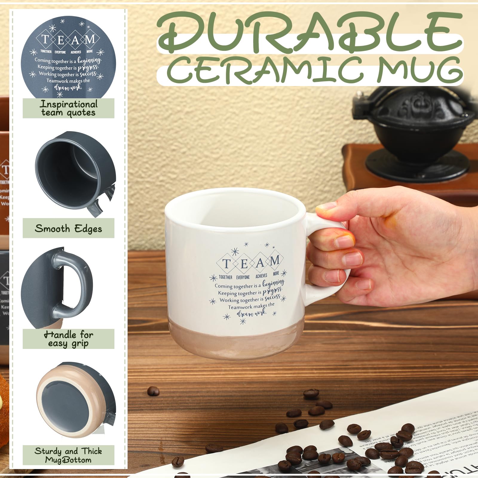 Didaey 10 tazze da caffè in ceramica ispiratrici per dipendenti, regalo di ringraziamento per donne, uomini, colleghi, insegnanti, infermiere