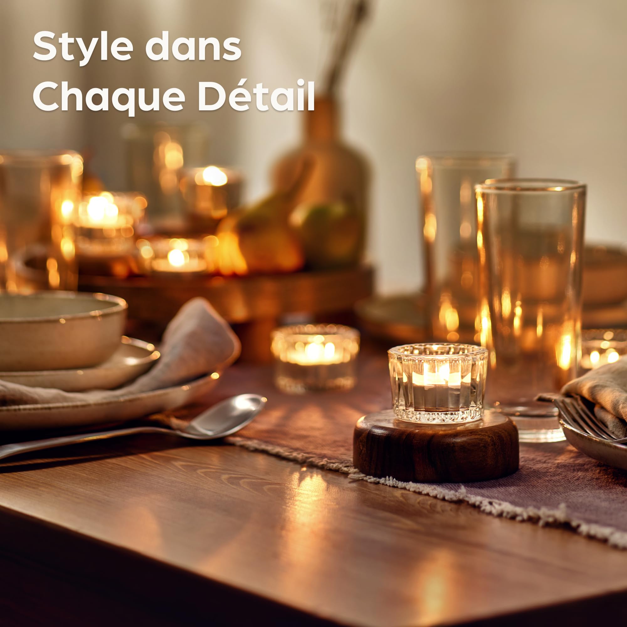 Photophore Bougeoir en Verre Transparent 12 Porte Bougie Décoration Maison Mariage Fête Table