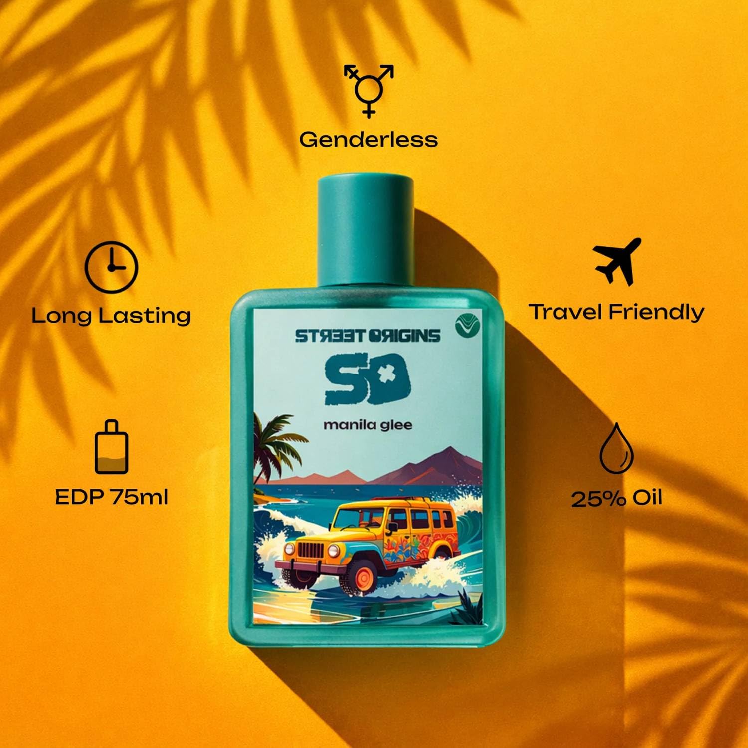 Manila Glee Eau de Parfum, Unisex, natürliches Spray, orientalischer süßer bernsteinfarbener Duft, 75 ml