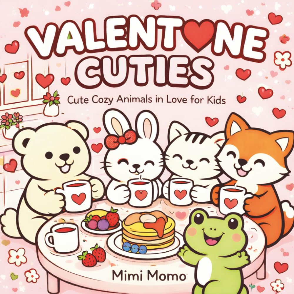 Valentine Cuties Coloring Book: Cute Cozy Animals in Love for Kids