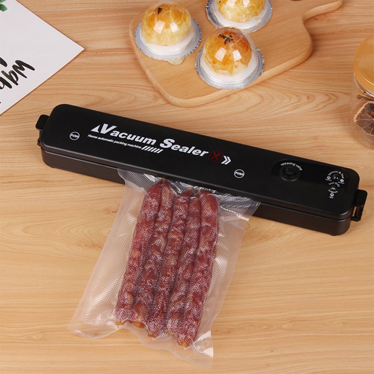 ULTECHNOVO 2 Ensembles Scellant Sous Vide Outil De Scellement Des Aliments Outil De Conservation Des Aliments Scellant De Frais Scellant D'emballage Plastique Noir