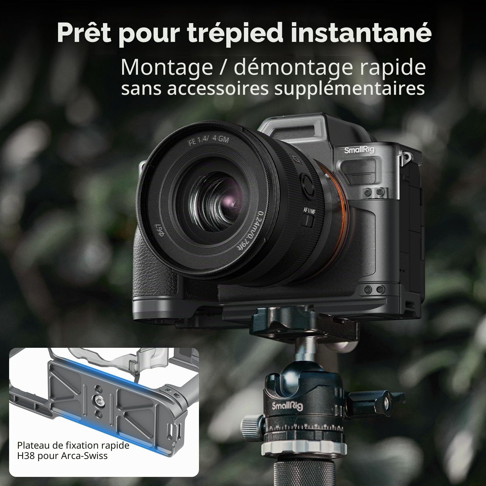 SmallRig Arca-Swiss 4798 Étui hybride modulable pour appareil photo Sony Alpha 7 IV avec poignée ergonomique et plaque intégrée
