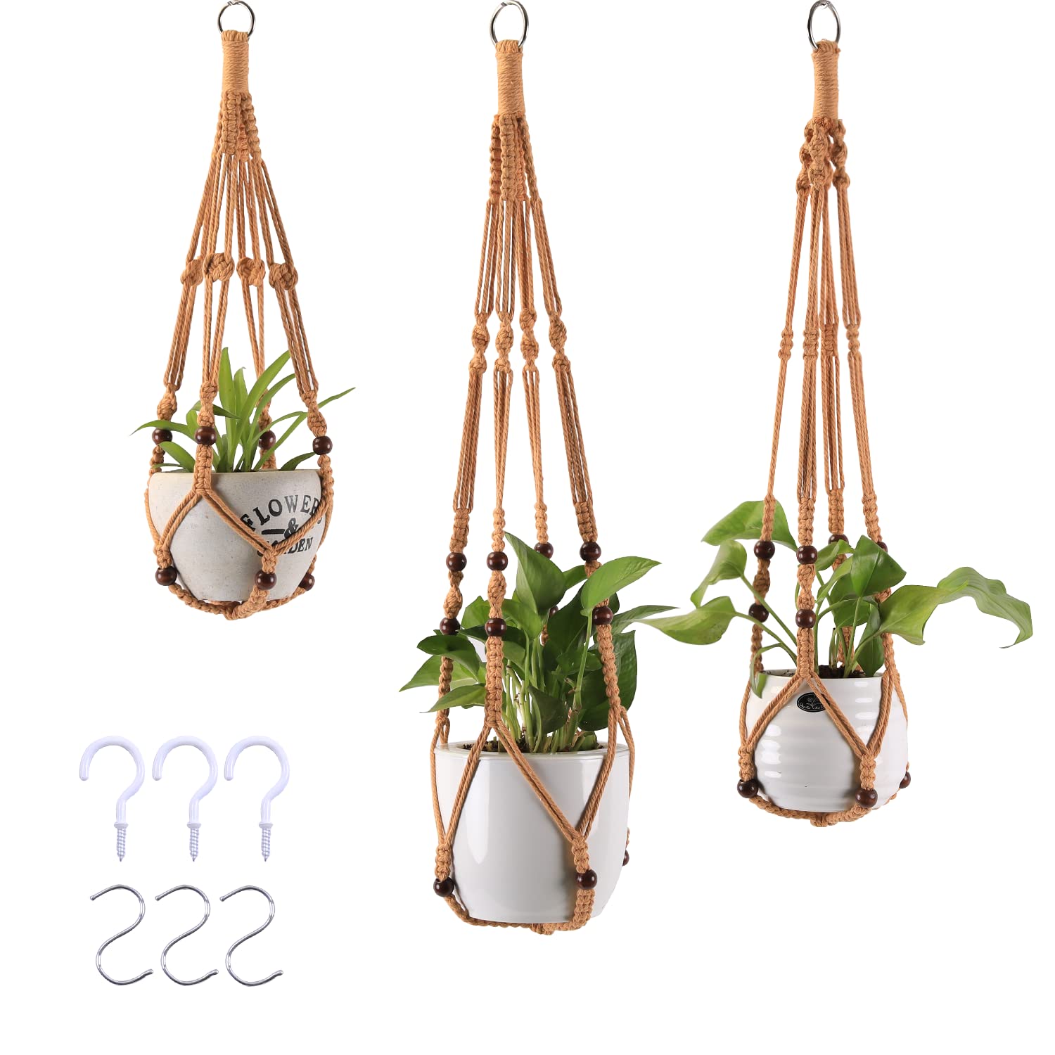 MKO SHUN 3-Pack Macrame Plant Hanger