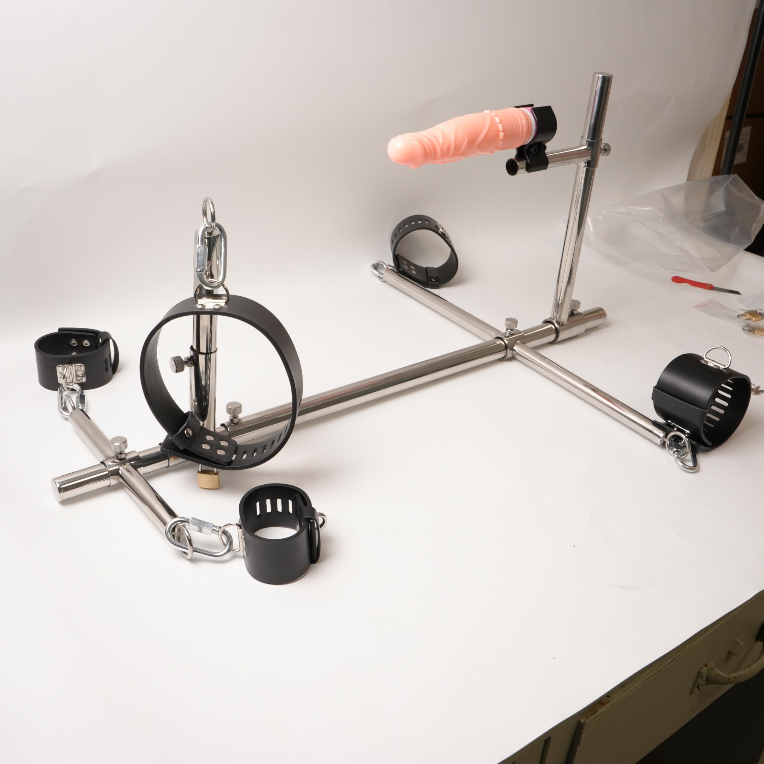 Kit de Contention BDSM Pilori Machine Slave avec Silicone Gode