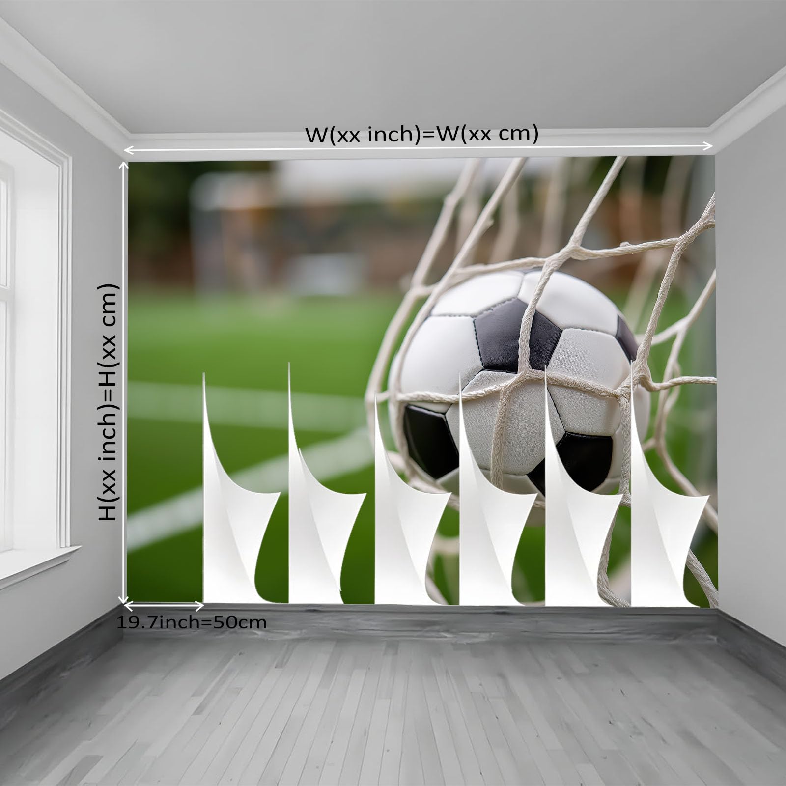 Tapeta murale nowoczesna czarno-biała piłka nożna 99 cali x 69 cali/250 x 175 cm (szer. x wys.) 3D sztuka fototapeta, druk HD mural ścienny gigantyczny plakat, sport chłopcy sypialnia tło dekoracja