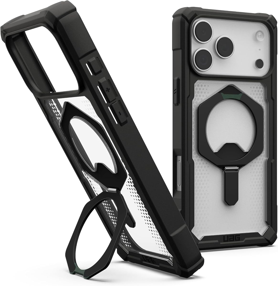 UAG Diseñado para iPhone 17 Pro Max Caso con Kickstand Plasma XTE - Compatible con MagSafe Funda protectora transparente de grado militar, negro/transparente