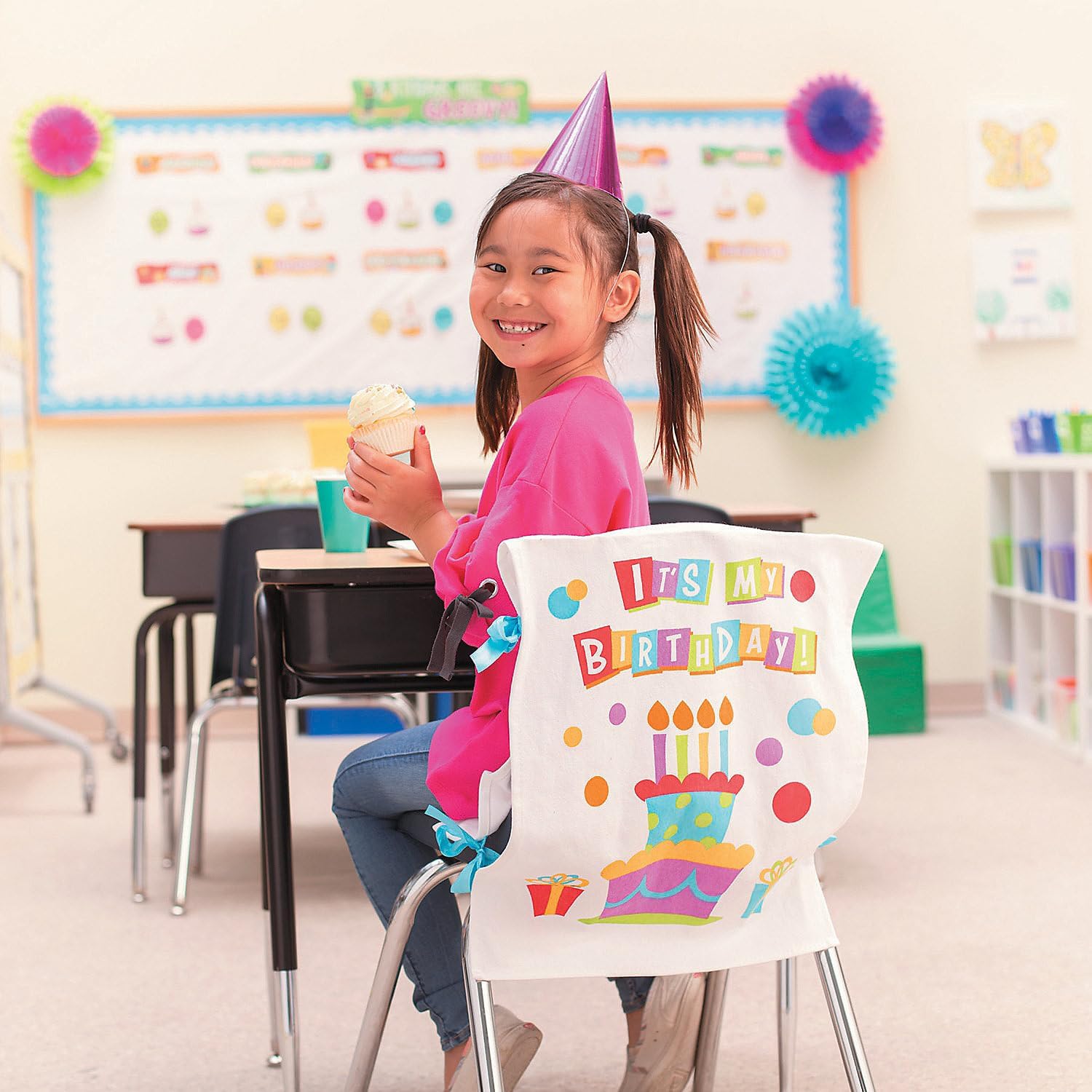 Fun Express It's My Birthday! Chair Cover - Great for Children's Birthday Parties - 1 Piece