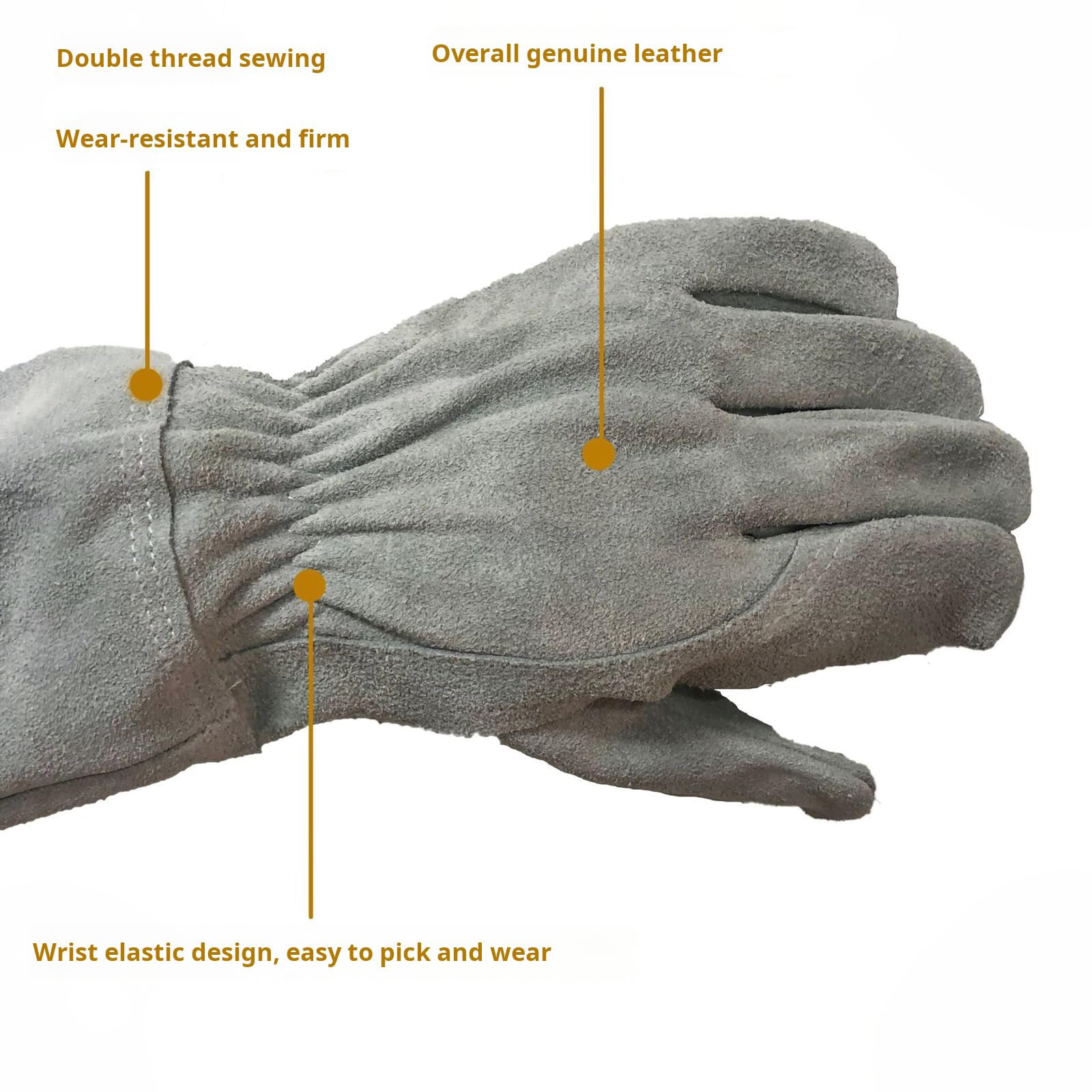 Guantes de jardinería de cuero grueso para hombres y mujeres con protección extendida contra espinas y objetos afilados