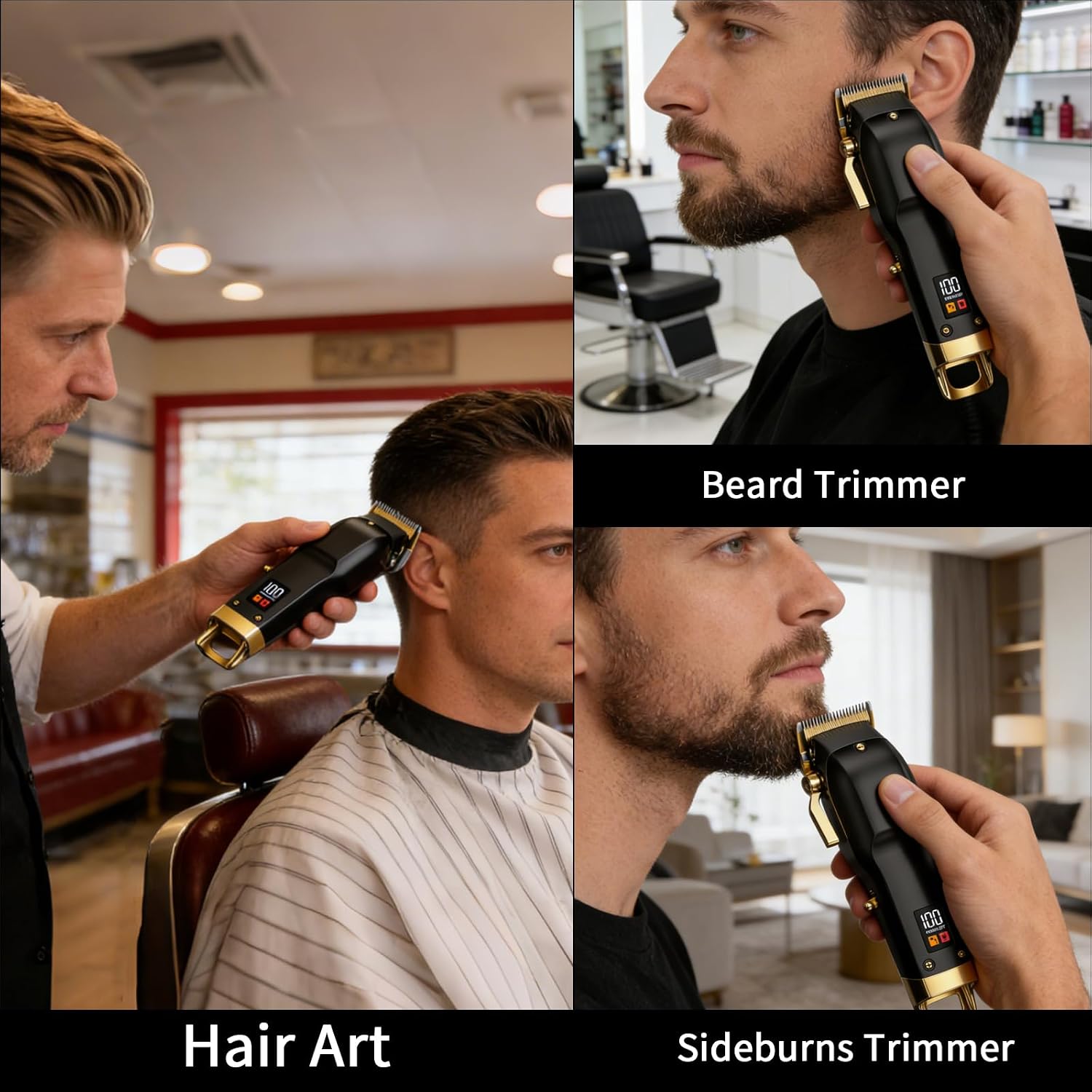 Hair Clippers for Men, Cordless Hair Trimmer for Men with 8 Color-Coded Guard, Professional Hair Cutting Kit for Head, Beard, Face, Neck & Manscaping, Barber Clippers, Ideal Gift, 15Pcs