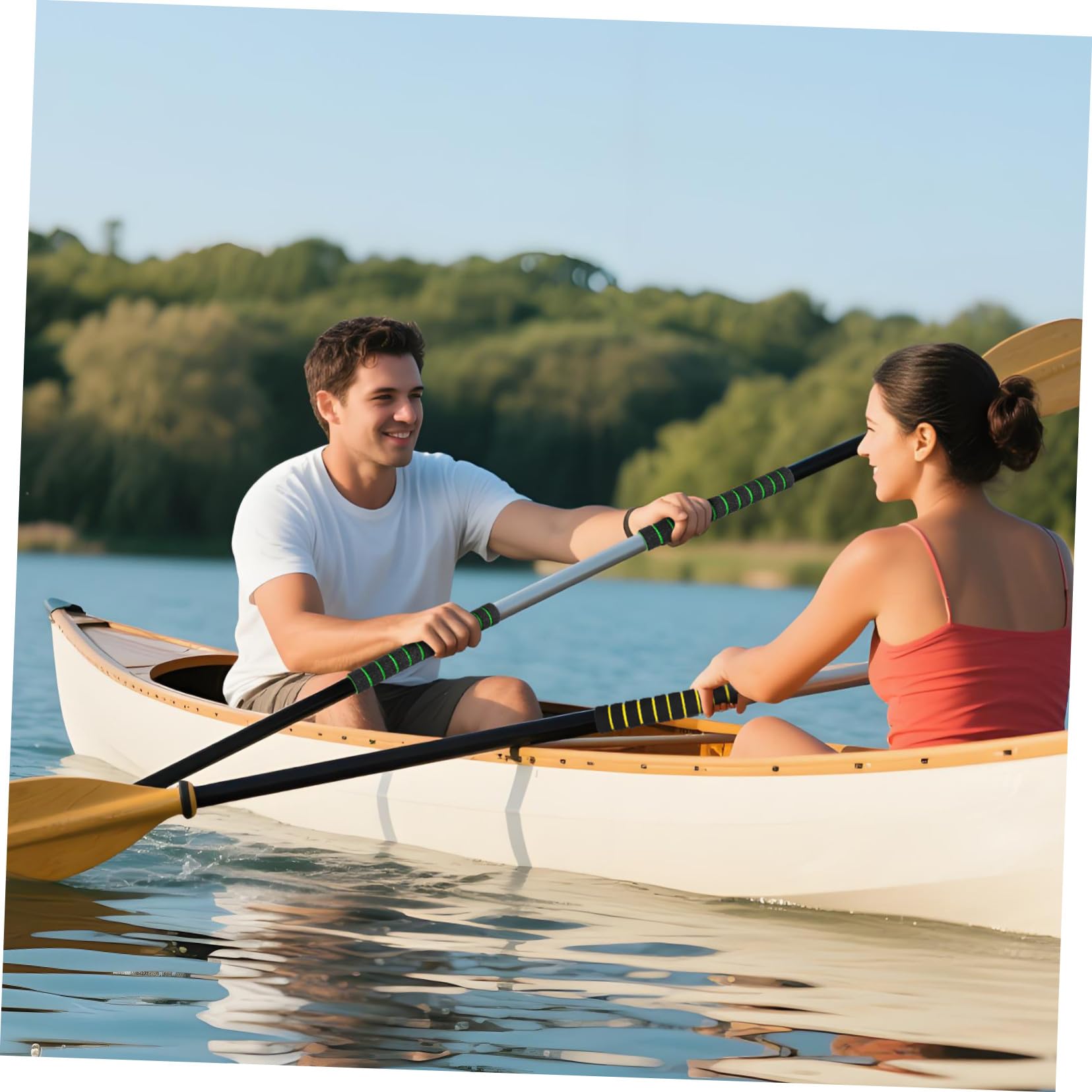 4 paia Grip in Spugna Antiscivolo per Pagaie Kayak Manicotti Comfort Ergonomici Rosso Blu Verde Giallo Adatti Mano Destra e per Maggiore Stabilità e Prevenzione Vesciche