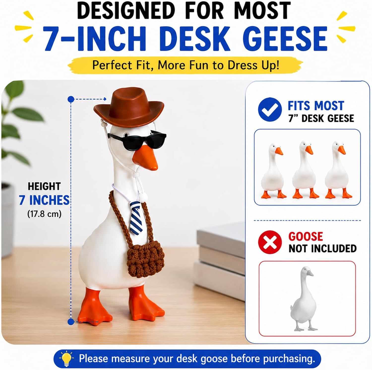 Desk Goose Outfits Accessories Set, 7 Inch Goose, 18 PCS image 4