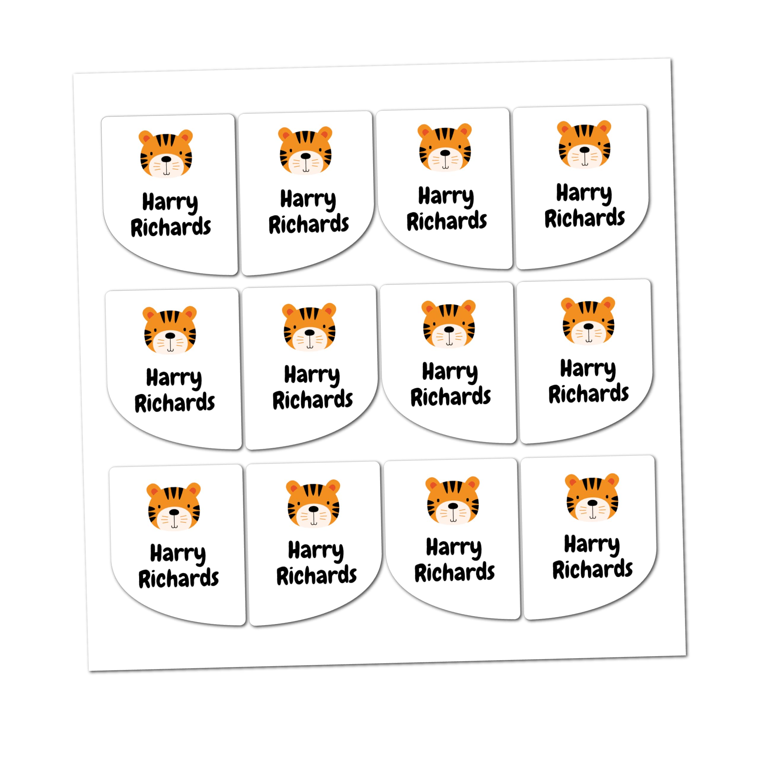 QuoteMyWall 6 x Pairs Personalised Name Shoe Stickers Stick-On Labels Tags for Kids Children's Waterproof Customised School Soles Footwear Self Adhesive Vinyl (White)