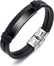 Original Gifts for Men and Women - Personalised Bracelets for Men and Women - Diamond Engraved - Premium Gift Box - Valentine's Day Stainless Steel and Leather Name