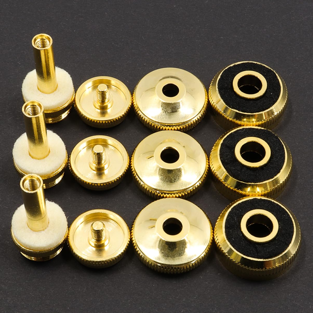 Hebillas de Botón de Pistón de Trompeta Doradas, 1 Set Metálico | Broches de Presión y Cubiertas, Accesorio Musical para Trompetista, Acabado Elegante, Modelo C314