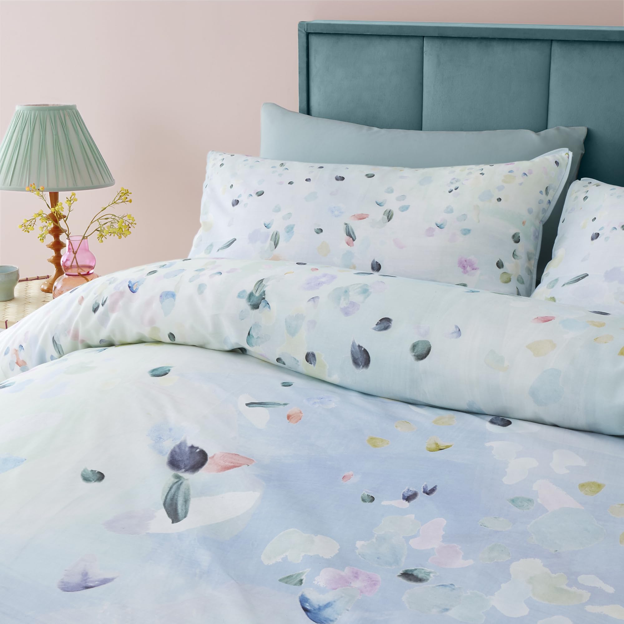 Appletree, Duck Egg Spring Duvet Cover, Single Bedding Size (135 x 200cm), Soft 100% Cotton, 1 Pillowcase - Image 2