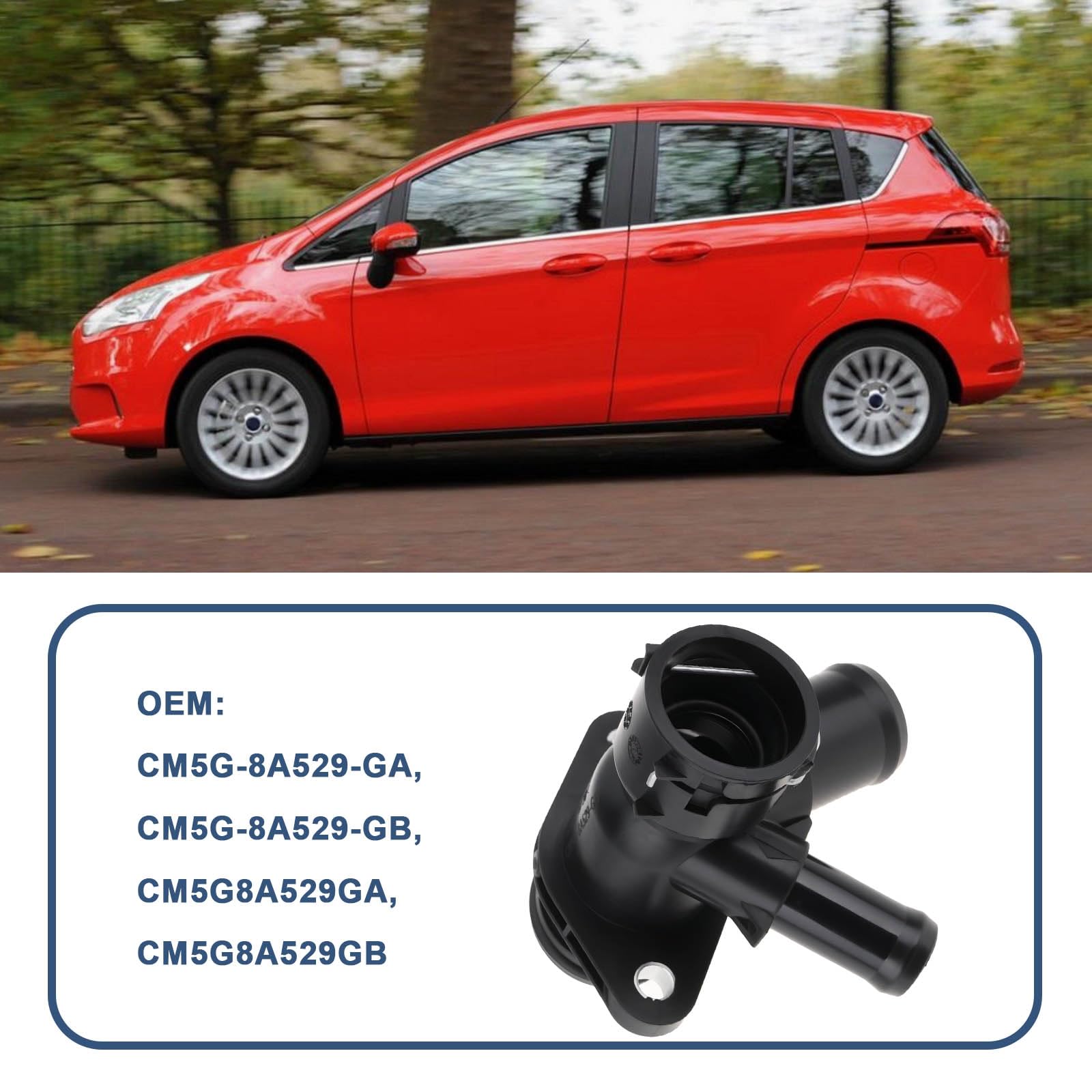 ECSiNG Junta de Brida de Refrigerante CM5G-8A529-GA Compatible con Ford B-MAX 2012-2025 Ecosport 2013-2025