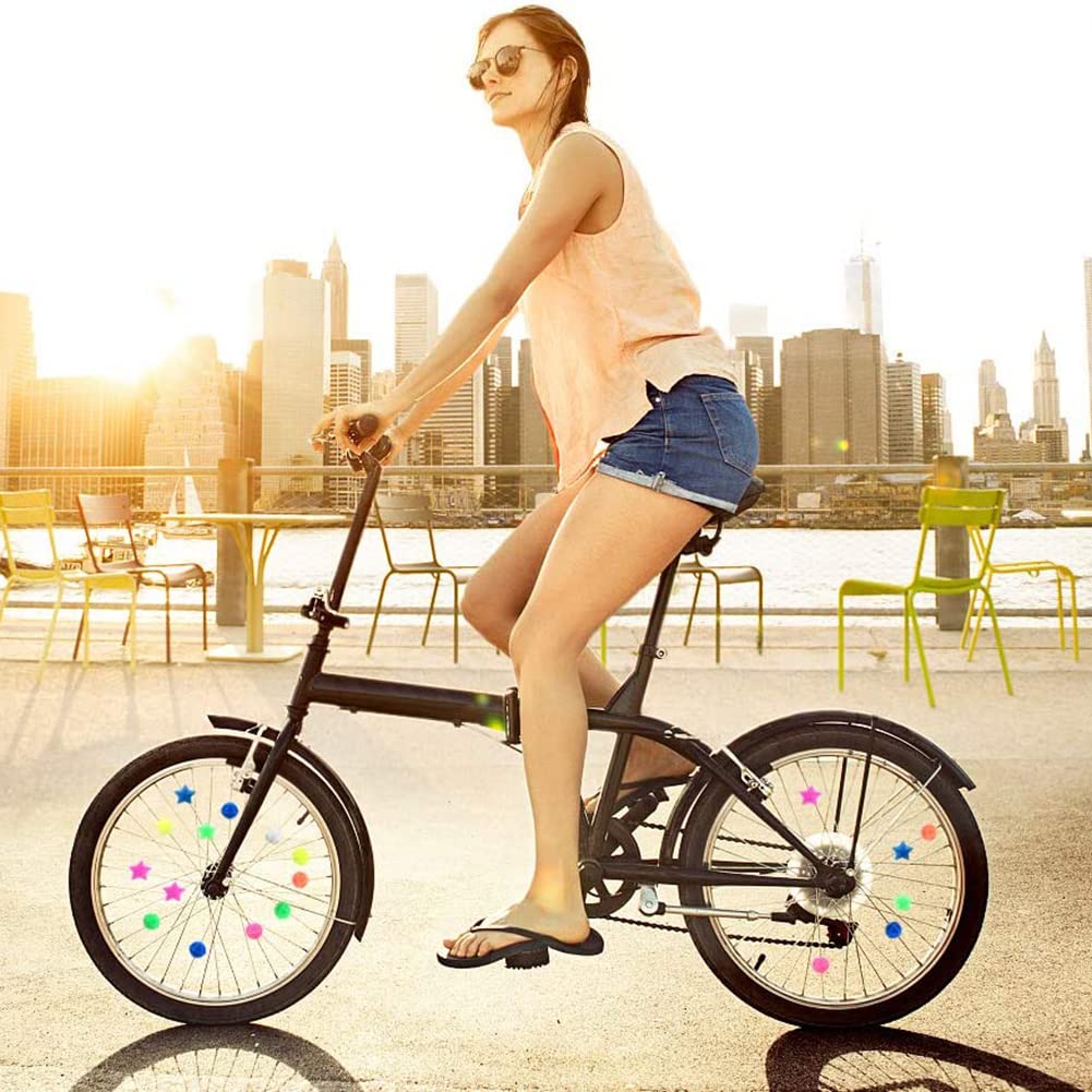 72 Perles à Rayons De Vélo Lumineuses – Résine, Clic Amusant, Installation Facile – Pour VTT, Route, Vélo Enfant – Multicolore
