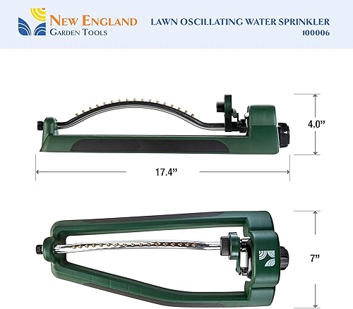 Miniatura 5 de Rociador de agua oscilante para césped 100006 Patrón ajustable para cubrir 2,695 pies cuadrados por New England Garden Tools