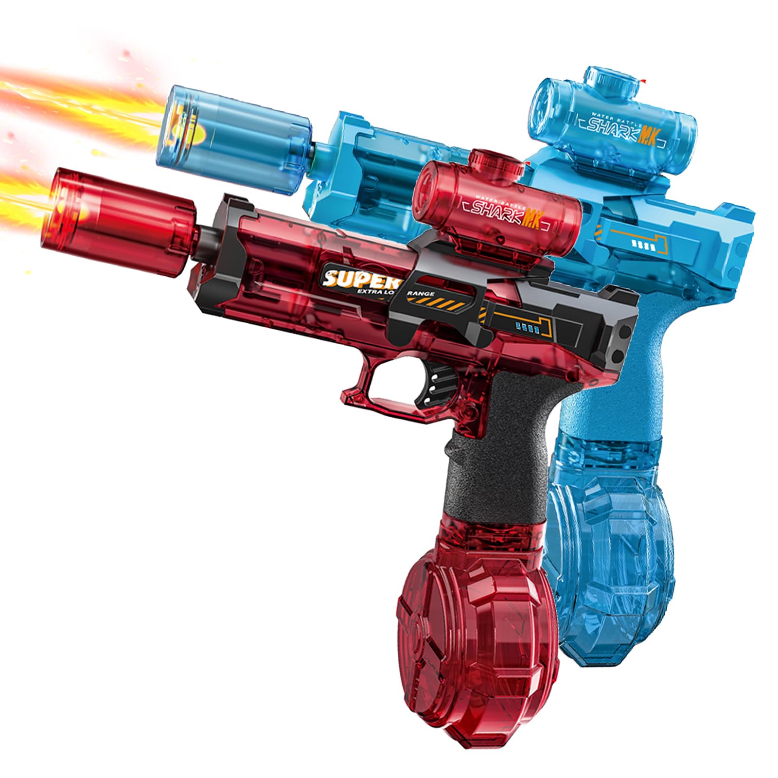 320ml Electric Water Guns, Water Pistol with Muzzle Flash, USB Rechargeable Water Gun Toys, Range 22-26 FT, Full Automatic Electric Squirt Gun for Adults Kids, Summer Beach Pool Party Game (2pcs-B) โ image 1