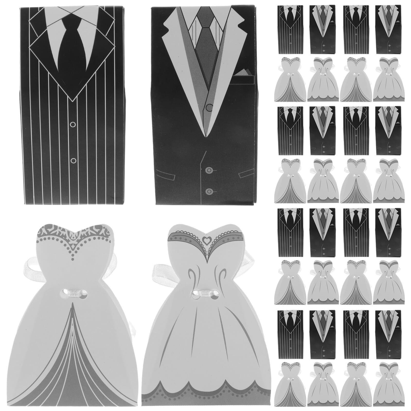 COHEALI 100 Scatole Regalo Matrimonio in Carta Nastrino di Seta, Leggere ed Eleganti, Perfette per Bomboniere e Regali per Ospiti a Feste e Banchetti