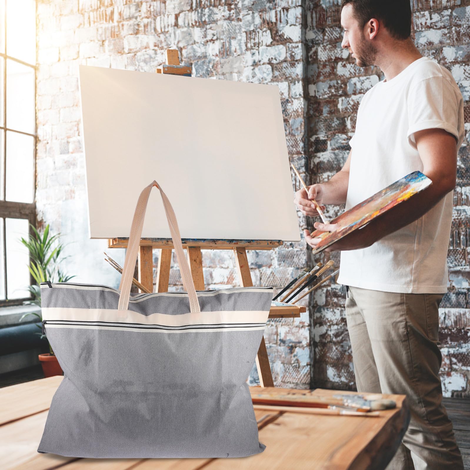 2pezzi Borsa File Multifunzione Con Cerniera Capacità Per Documenti Laptop e Materiale Artistico Per Ufficio e Scuola