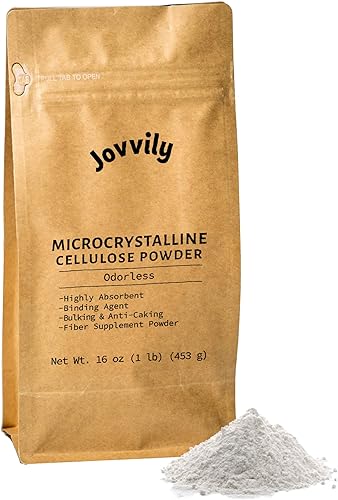 Jovvily Suplemento de fibra microcristalina en polvo de celulosa de 1 libra uso como agente de unión 1 libra