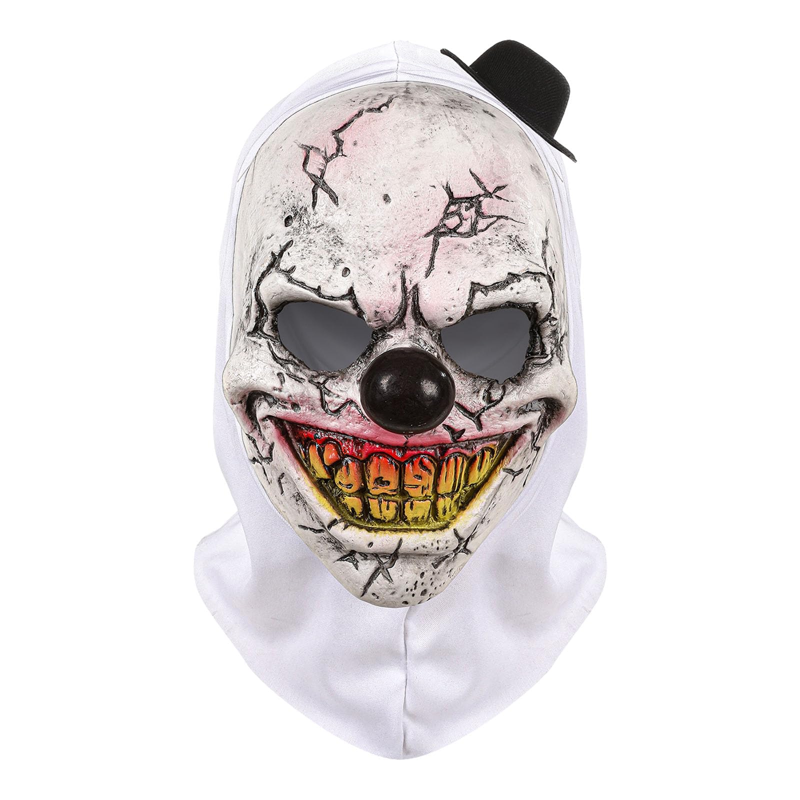 Buxuaaaa Eerie Clown Costume with Realistic Designs Breathable Materials Headgear for Horror Theme Event Horror Clown Costume Accessory