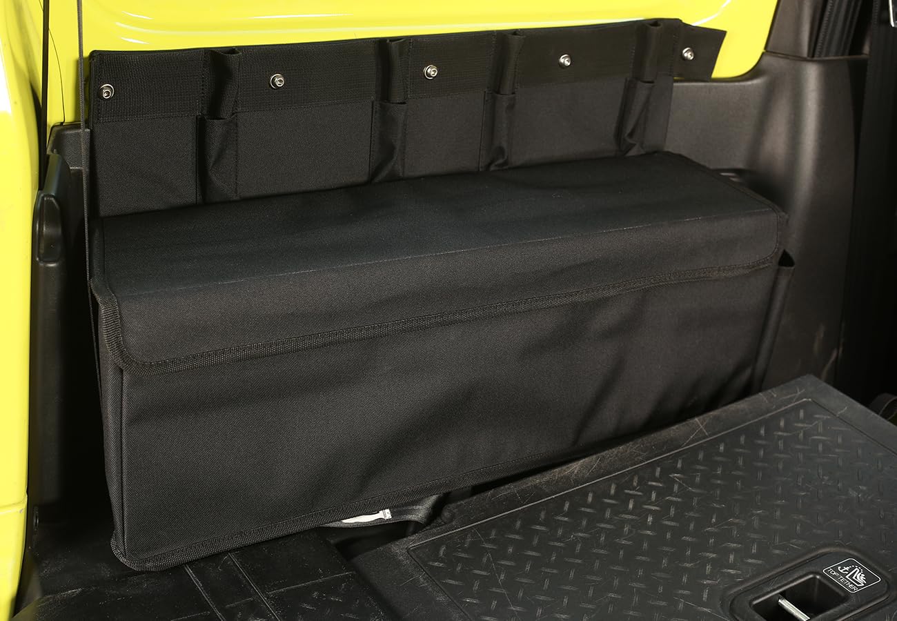 Organizzatore per bagagliaio laterale dell'auto con viti antiscivolo, borse per bagagliaio in PVC e tessuto Oxford 2 pezzi per Jimny 2019-2024