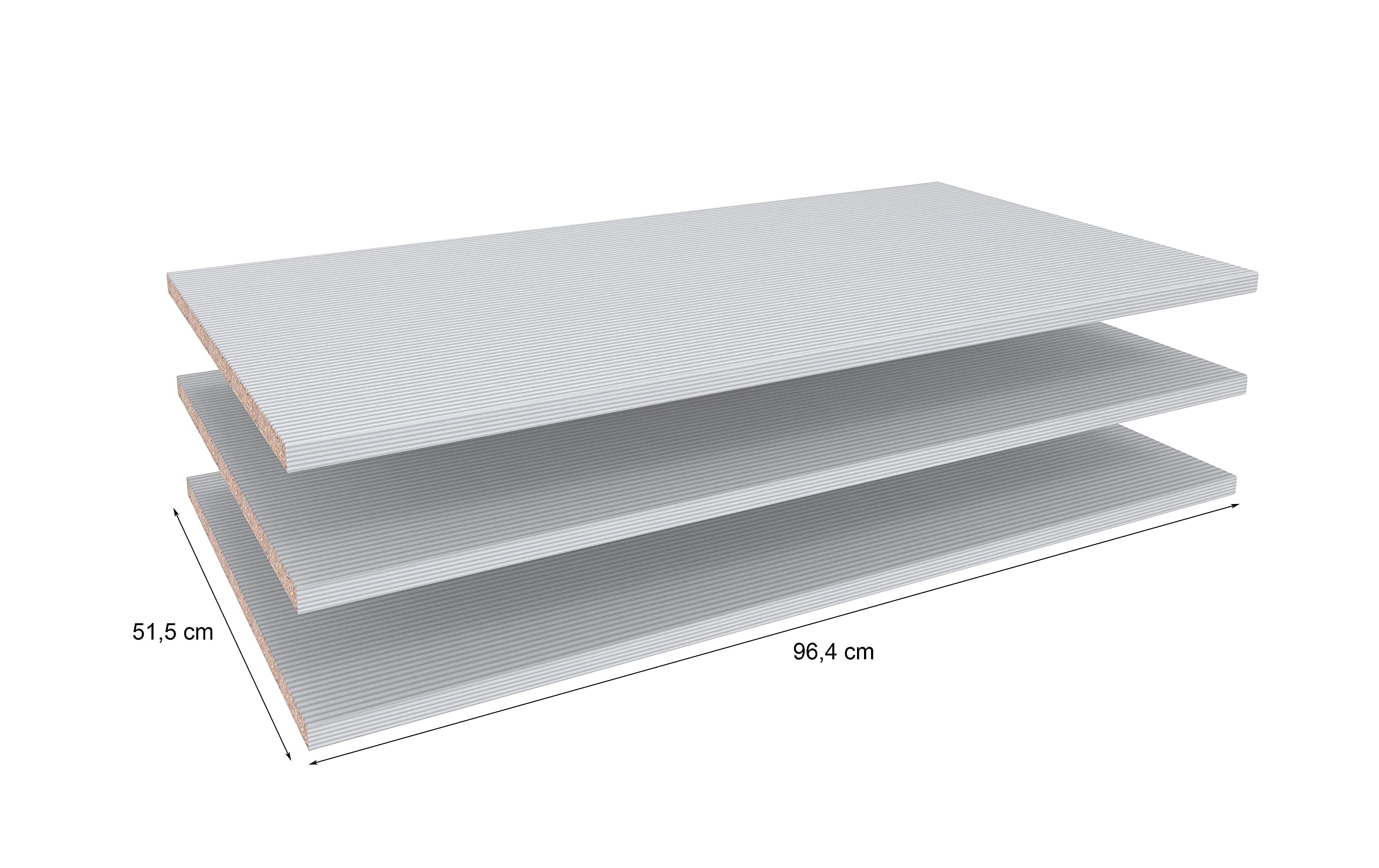 Wiemann Loft 3 Einlegeböden Streifendekor silber-grau BHT 96,4 cm x 2,2 cm x 51,5 cm