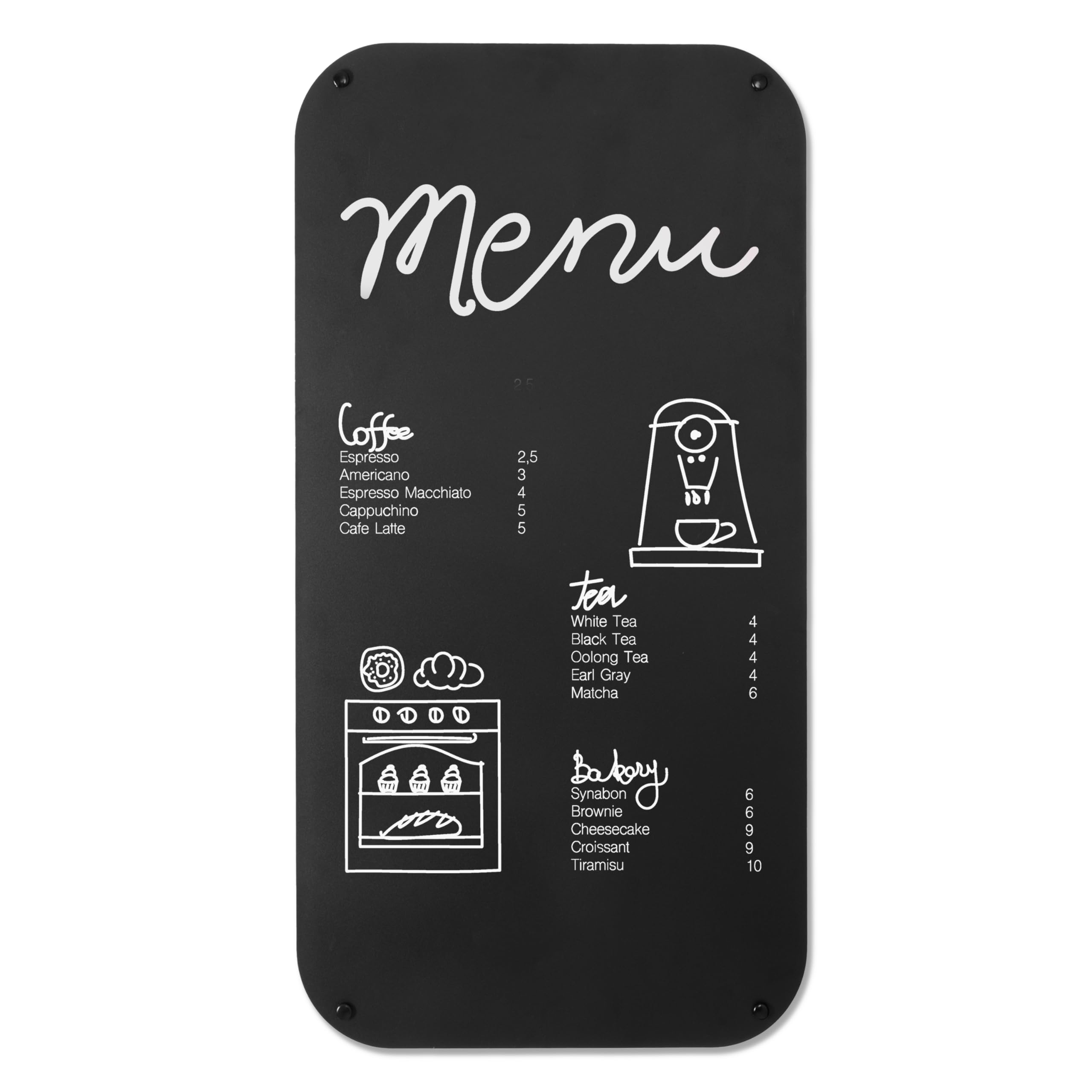 Ashton Modern Metal Magnetic Chalkboard for Wall - 17 x 31.5 Inch Large Chalk Board Sign Board for Wall, Magnet Board, Blackboard Food Truck Menu Board for Kitchen, Hanging Signs - Rectangular