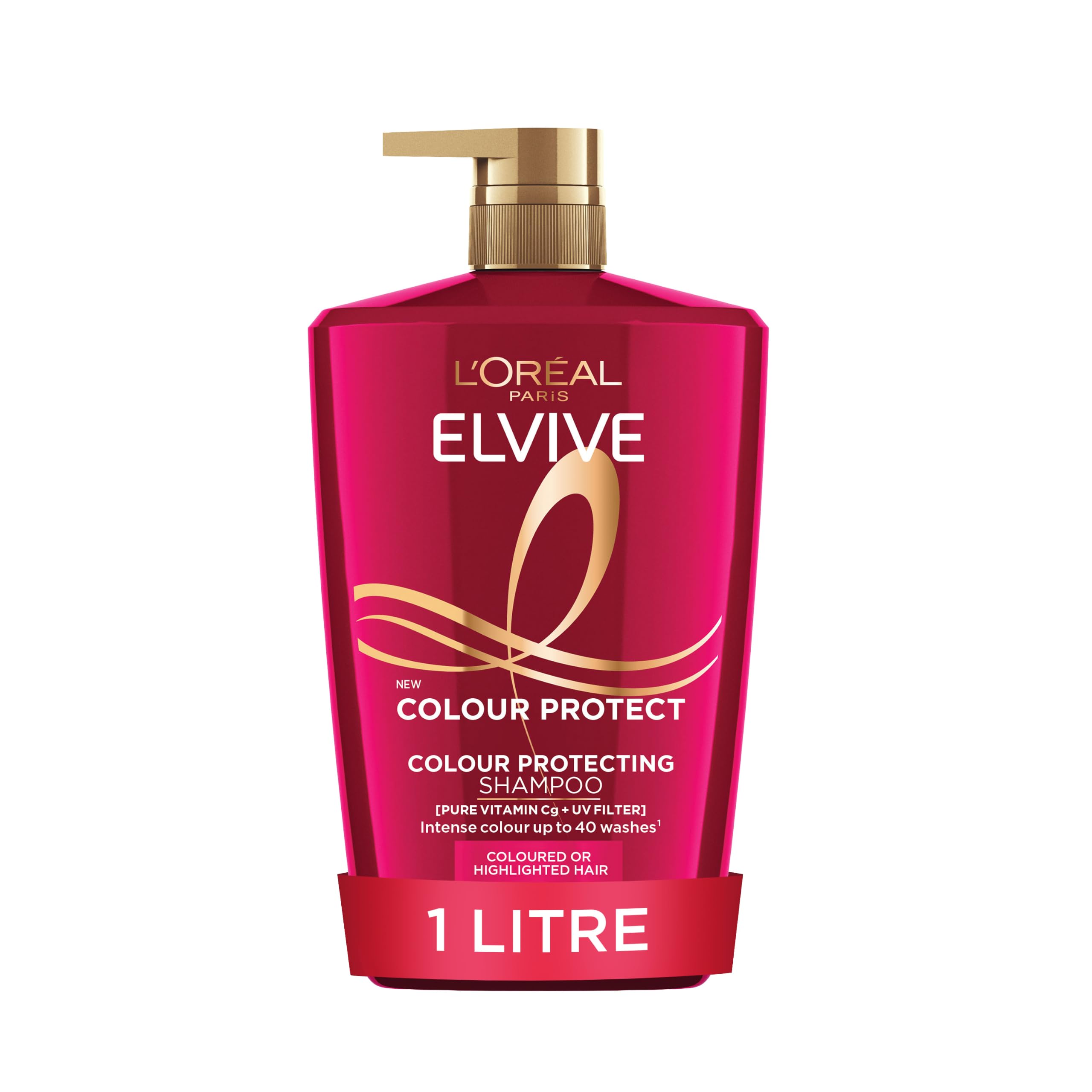 L'Oréal Paris Elvive Colour Protect Shampoo, for Coloured Hair, 1L
