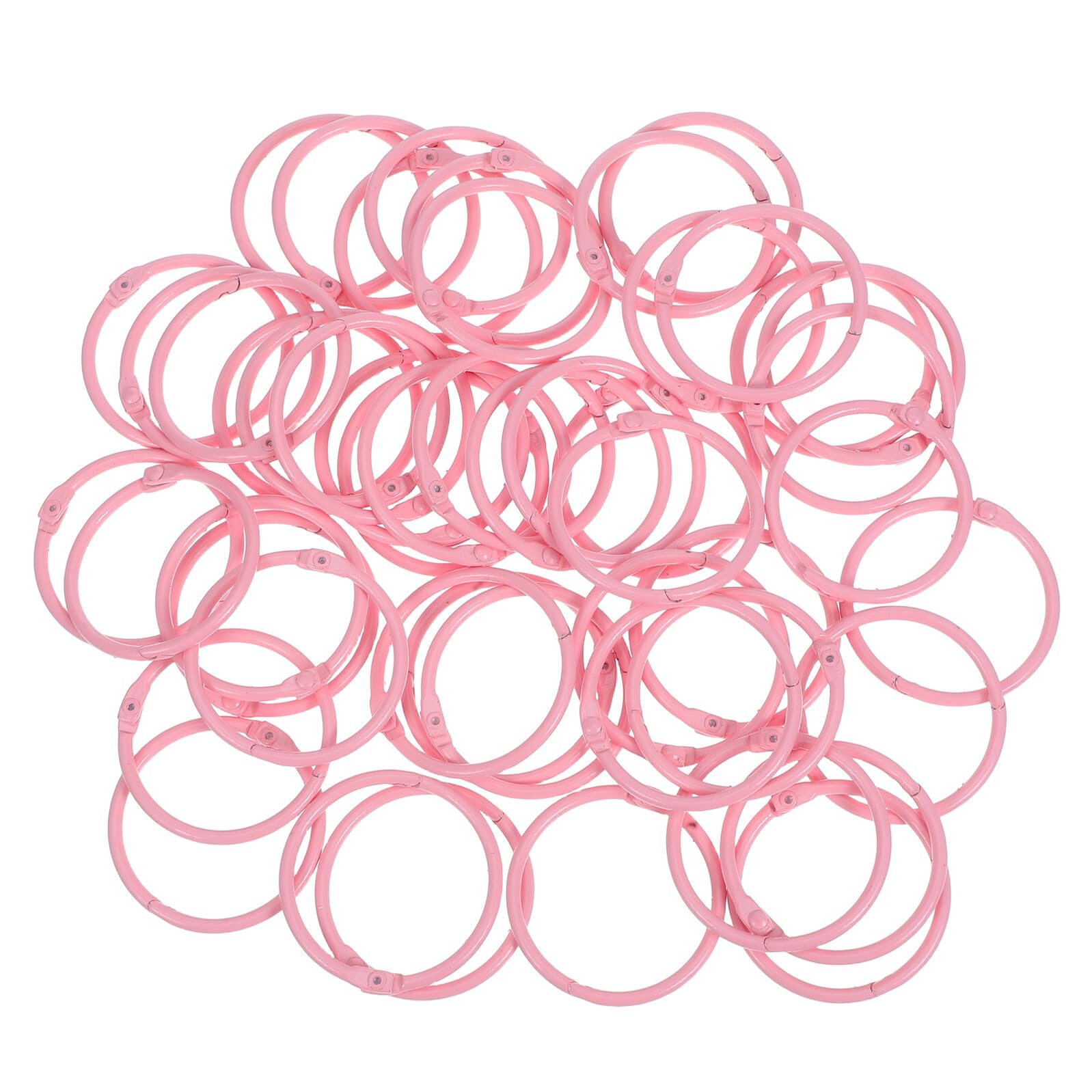 Anelli Raccoglitore Metallici 50 Pezzi Rosa, Compatti e Portatili
