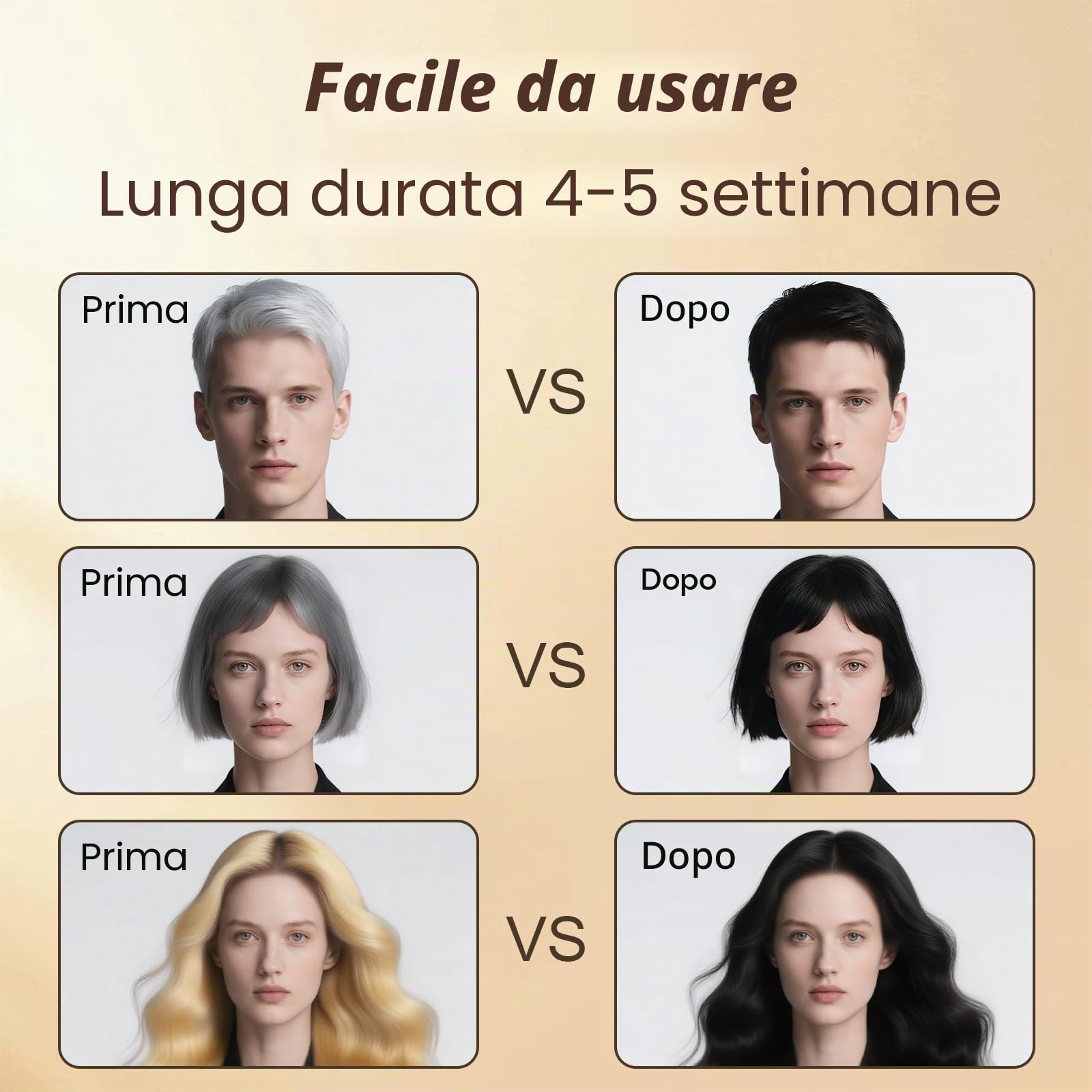 Shampoo Colorante, 500ml Hair Dye Shampoo 3 in 1 & 50ml Shampoos & 50ml Balsamo, Colorante Tinta Capelli Istantaneo, Naturale Hair Color per Donna Uomo (Nero, 600ML)