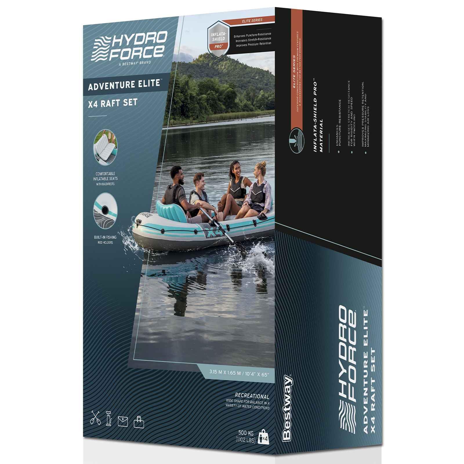 Bateau Gonflable Gris Blanc 3,15 x 1,65 m PVC Robuste avec rames en Aluminium, Pompe à Main, Sac de Transport, Supports de Canne, œillets de Moteur, capacité 500 kg