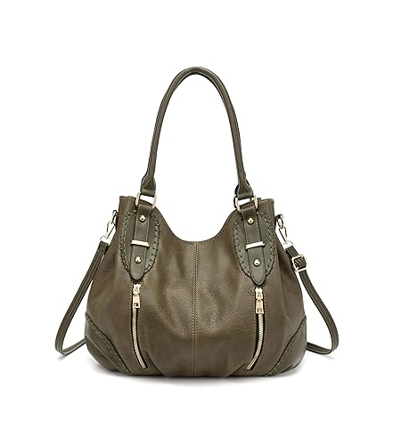 myfriday Vintage Large Leather Tote Handbags for Women, Soft Hobo
