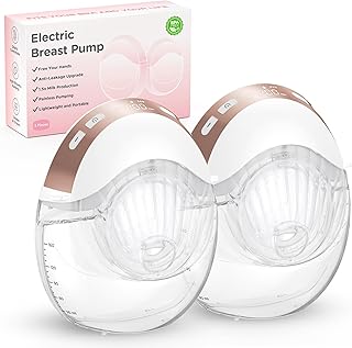 Haokoo Milchpumpe Elektrisch Freihändig, Integrierte Elektrische Milchpumpe Tragbar für mehr Privatsphäre, Auslaufsicheres Upgrade, 3 Modi und 12 Stufen, mit 17/19/21/24mm Flansch, 2 Stück