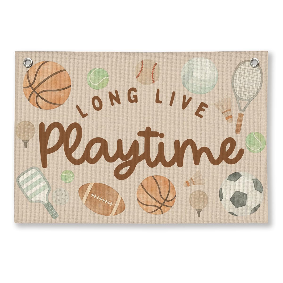 Playroom Wall Decor, Kids Toddler Boy Playroom Bedroom Sport Decor Hanging Linen Banner,Play Room Wall Decor for Kids Boys Nursery, 20x30 Inch