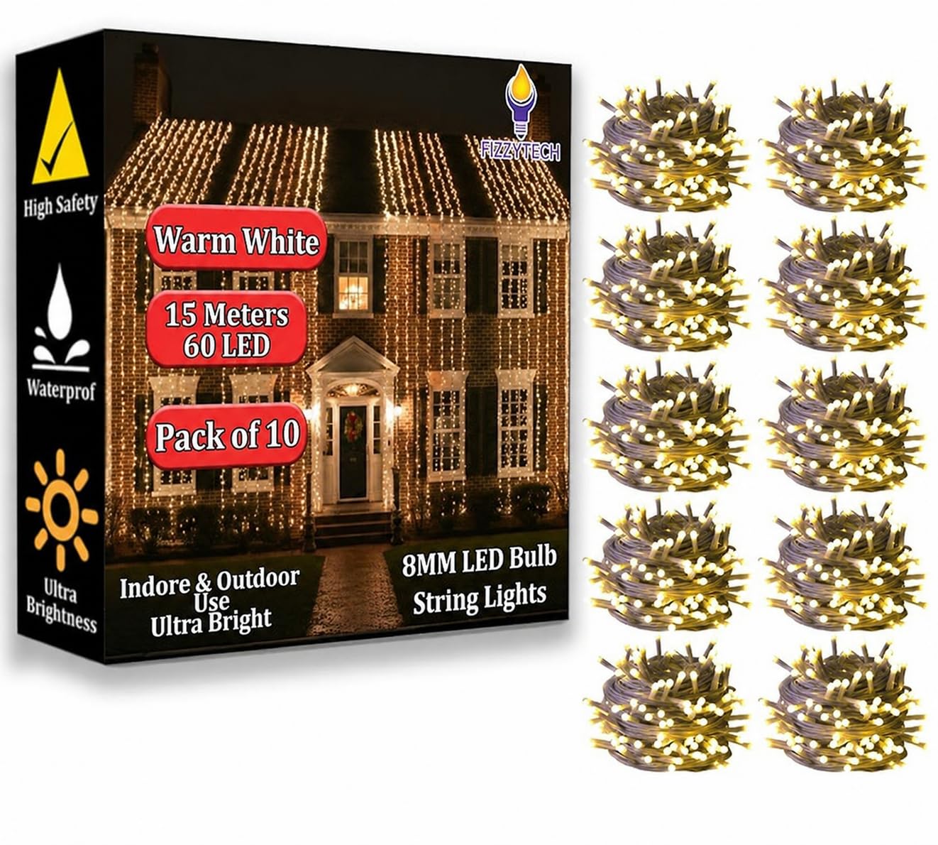 Fairy String Lights - 60 LED 15m Warm White -1