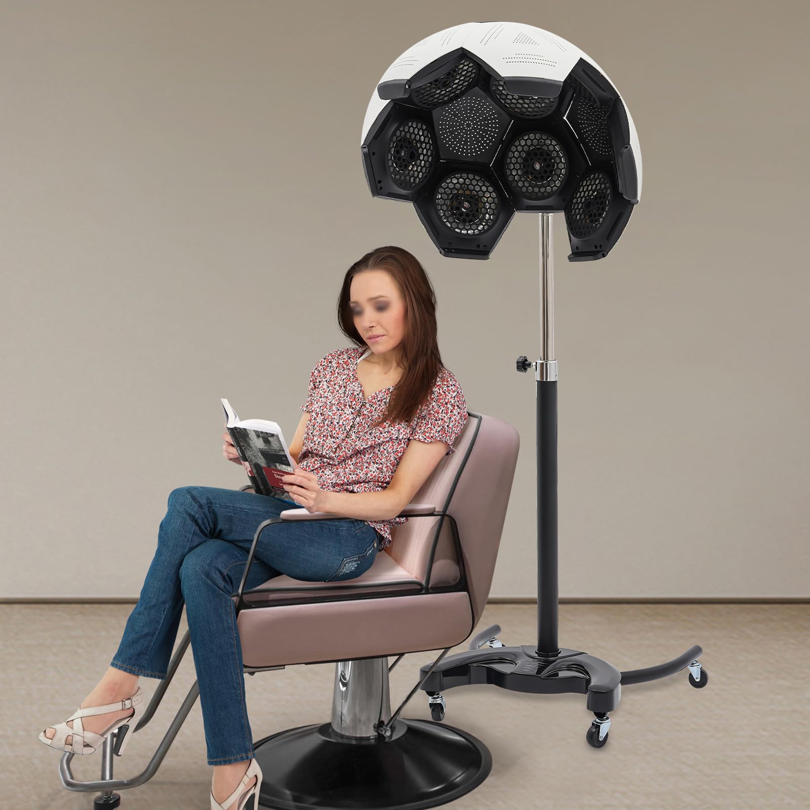 1200W Haarbehandlungsgerät Mit Ständer 5 Professionelle Modi Für Haarpflege Färbung Dauerwelle Friseur Schwarz Weiß