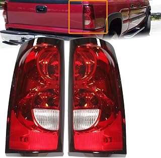 BoardRoad Tail Lights Compatible with 2003-2006 Chevy Silverado 1500 2500 3500/2007 Silverado Classic Replacement Factory Style Red Rear Brake Lamps w/Harness&Bulbs