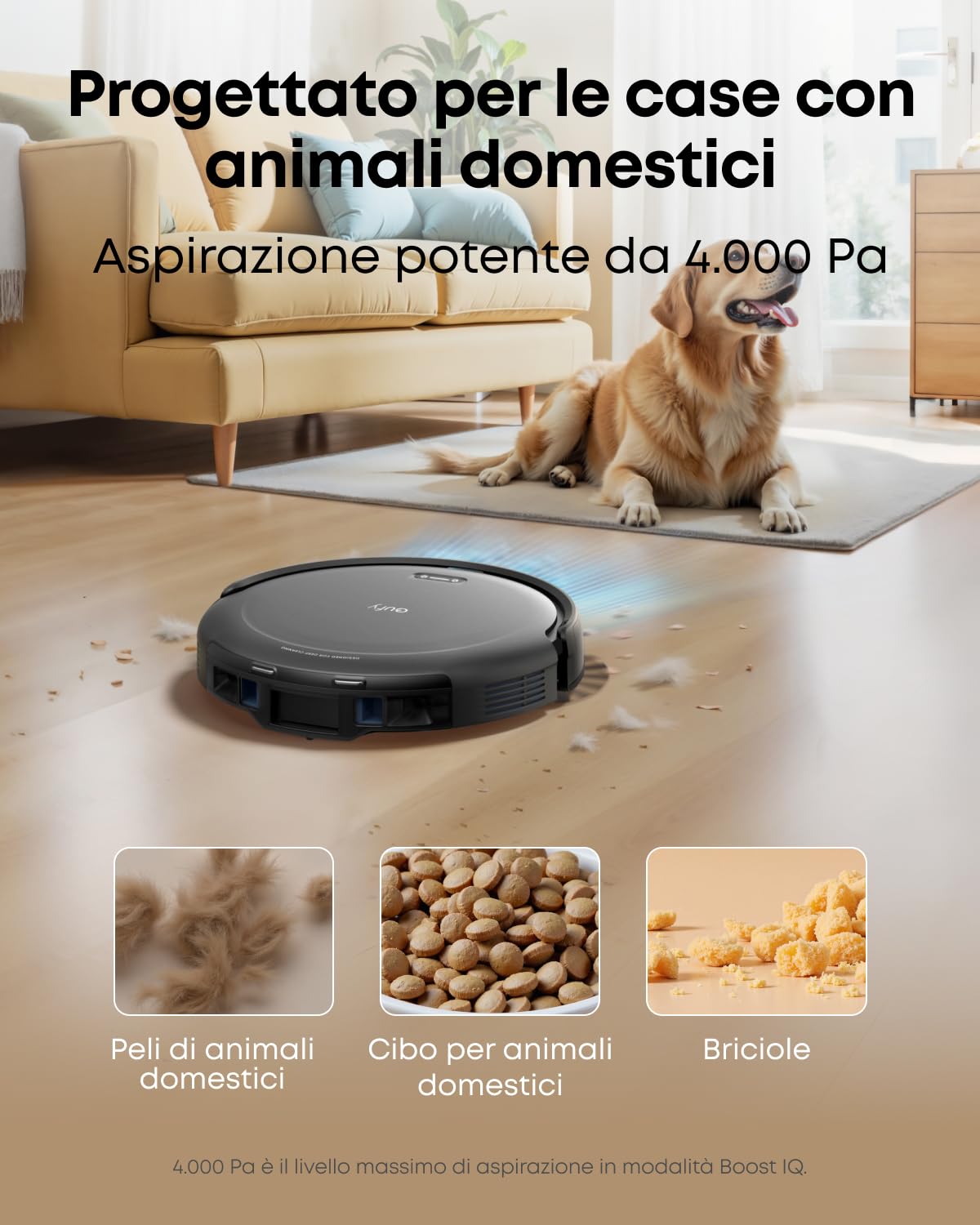 eufy C10 Robot Aspirapolvere con Stazione Aspirazione Automatica | Design ultra piatto 7,2 cm, Pulizia tappeti, Spazzola estensibile angoli, Svuotamento auto, Navigazione laser.