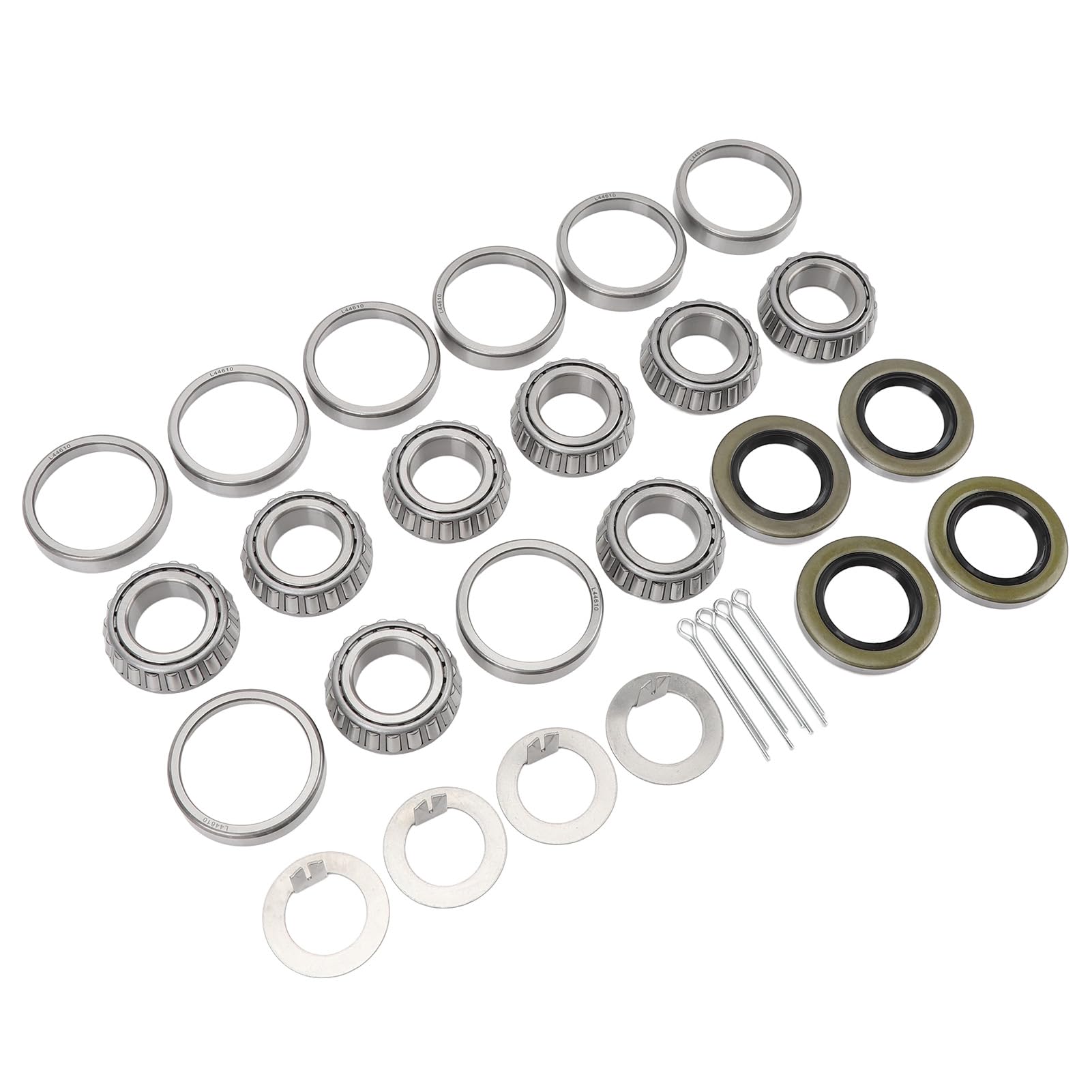 Acouto 4 PC Cuscinetti per della Ruota tra Ruota Kit Lega in Acciaio L44643 Cuscinetti Esterni Interni con Grasso Esterno per 1 Pollice 2000? 2200 Libbre Axle di Usura di