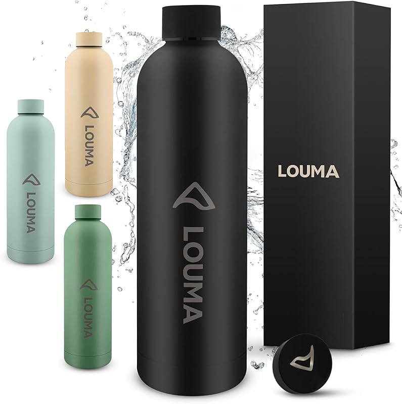 LOUMA Gourde Isotherme 750 ml – Bouteille Inox 304 | Anti-fuite, Sans BPA, 24 h Froid / 12 h Chaud |