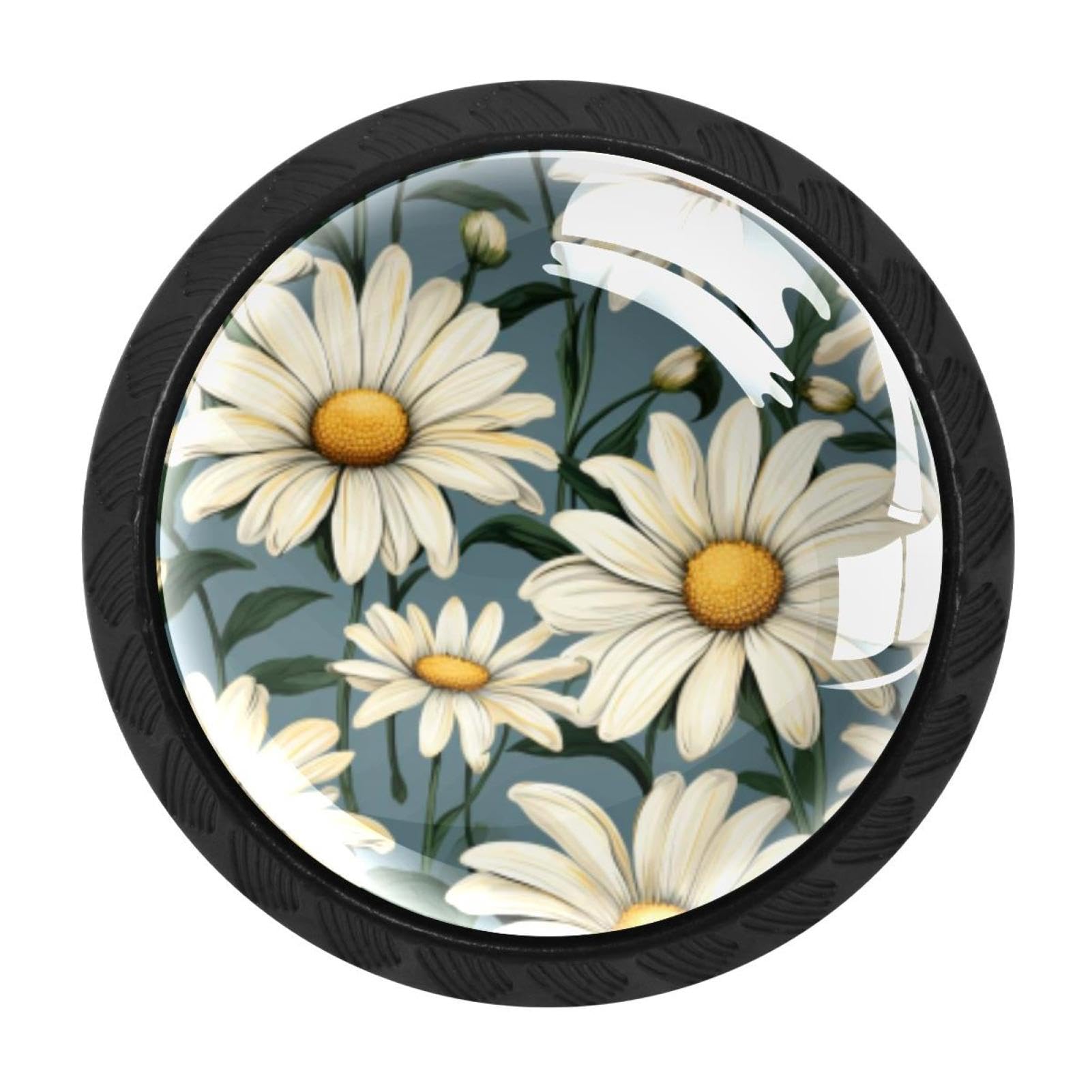 CHENZZZZ 4 Pack Cabinet Handles Daisy Kitchen Drawer Pulls Furniture Door Handles for Cupboard Bedroom Wardrobe