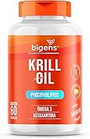 Krill Oil Phospholipids, Ômega 3, Astaxantina, Fosfolipídeos, 60 cápsulas, Bigens (Unidade)