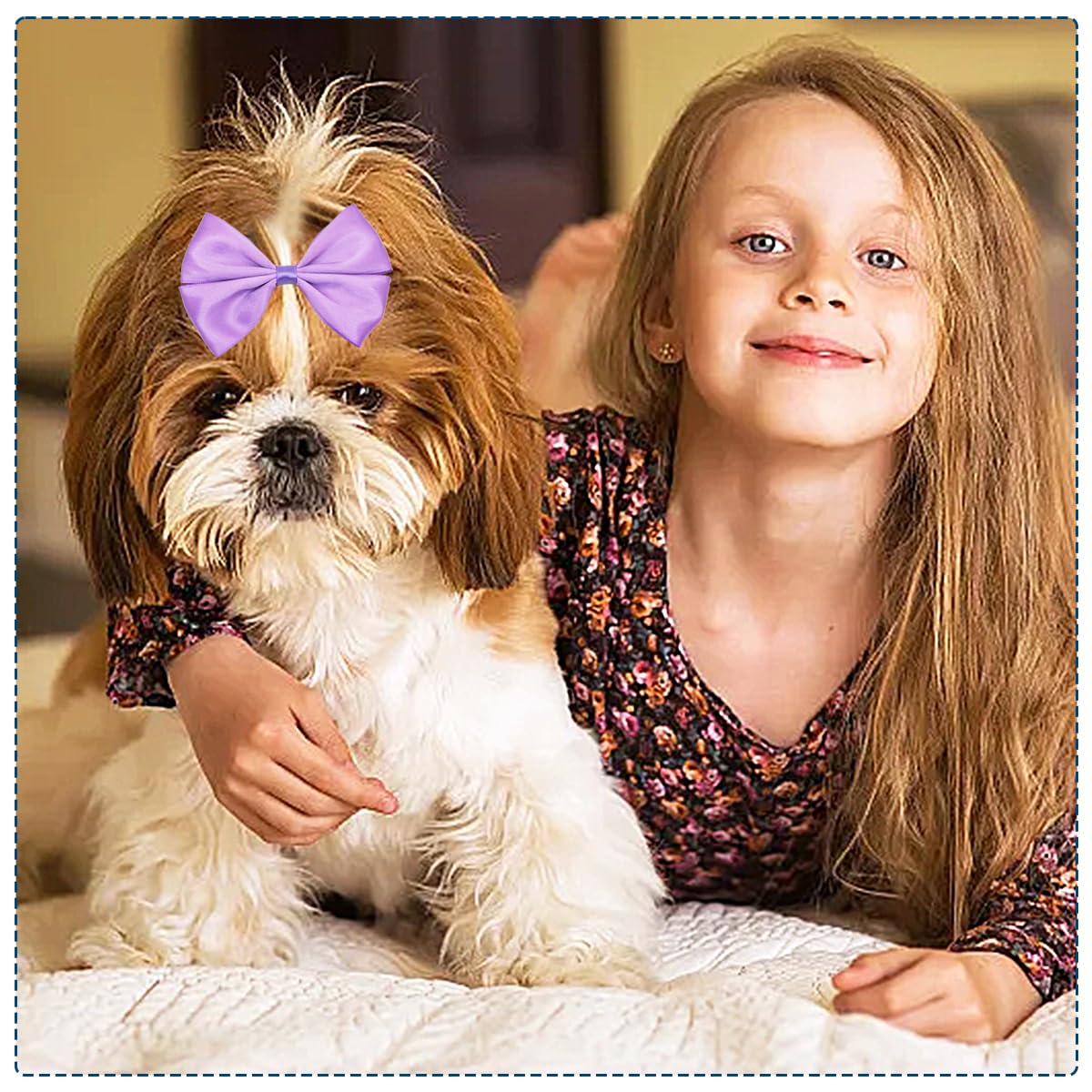 Rubber Bands Grooming Bows Dog Sheep Costume 24PCS Big Dog Hair Bows For  Large Dog Long