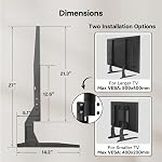 BONTEC Universal TV Stand for 22-65 Inch TVs, Table Top Metal TV Legs for Plasma LCD LED Screens, Height Adjustable 3 Levels Leg Stand Holds up to 110lbs/50kg, VESA 50x50 to 800x400mm