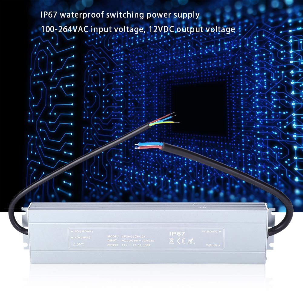 Alimentazione a LED impermeabile Ultra sottile IP67 HRUW 150W Trasformatore di driver LED 12 V per progetti di illuminazione interna esterno